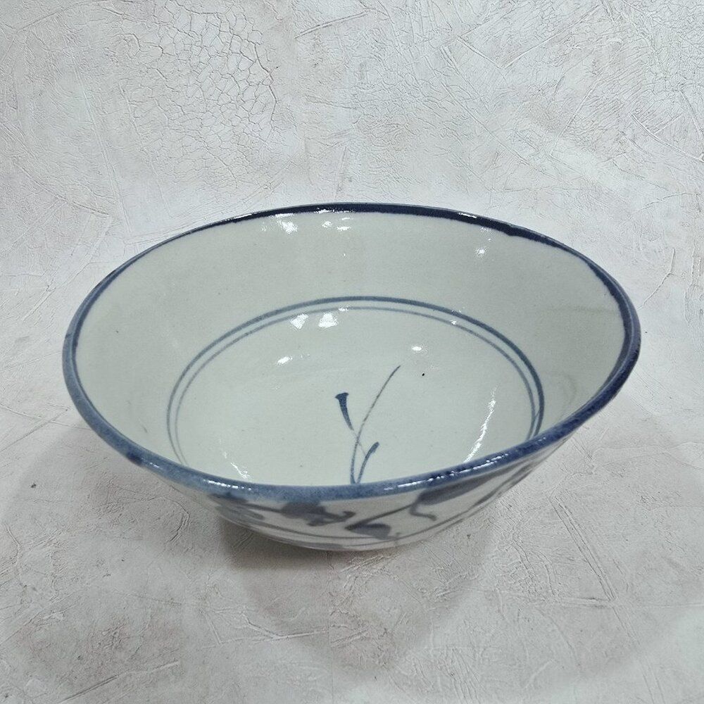Antique Late 19th Century Chinese Blue & White Porcelain Bowl Signed